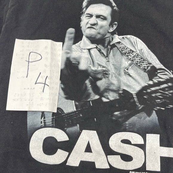 Vintage Iconic Johnny Cash Middle Finger Rock Band T Shirts Sz L - Picture 7 of 7